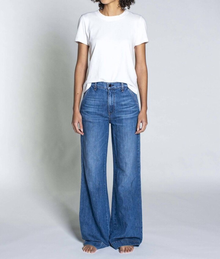 Askk Ny Wide Leg Denim Trouser In Summer