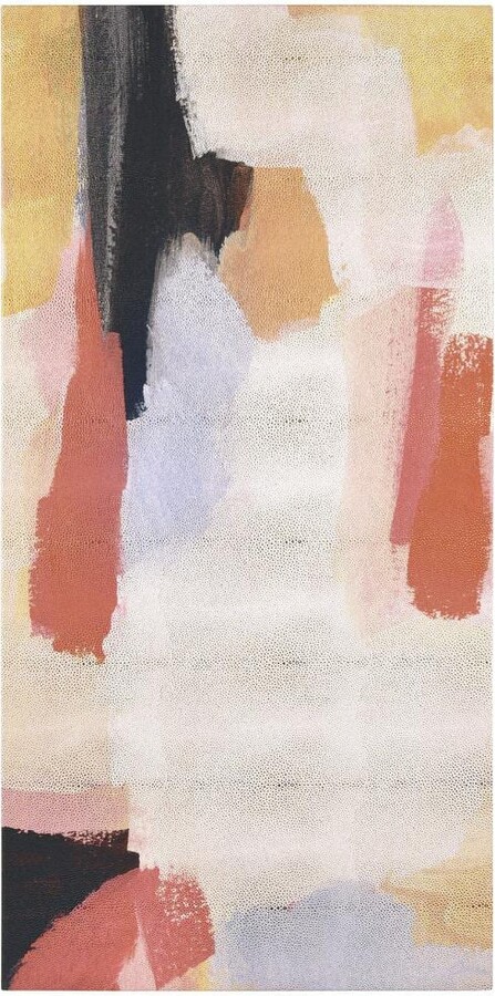 Vibrant Harmony II Lively Abstract Rendered Gold Metallic Shagreen Wrapped Canvas Unframed Wall Art, 48 in. x 24 in.