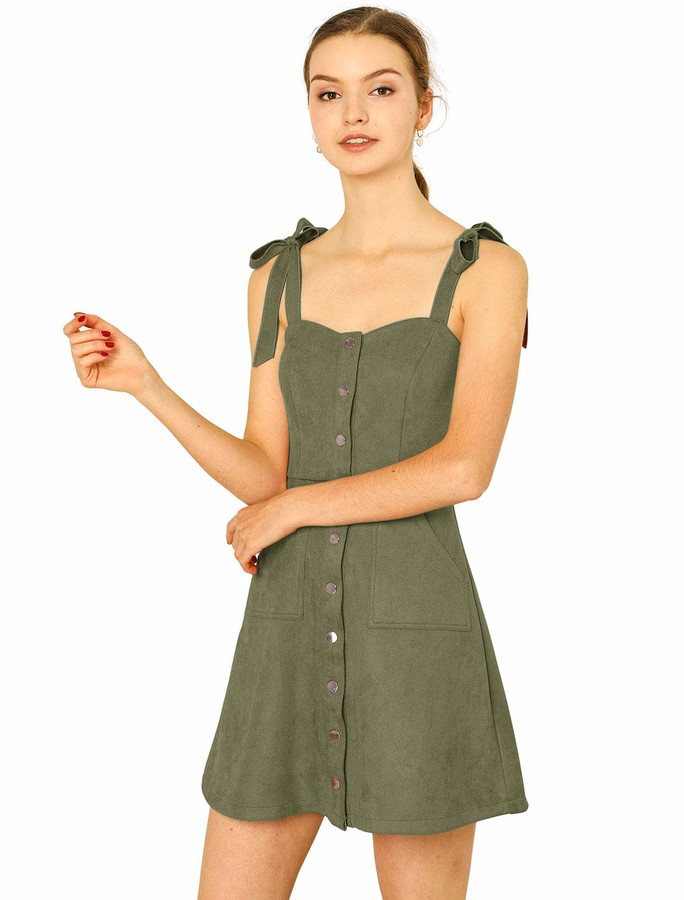 overall button dress