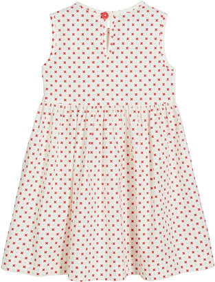 Smiling Button Darling Dot Print Sleeveless Dress, Size 0m-10