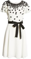 Thumbnail for your product : Shani Georgette Floral Applique Tie Waist Dress