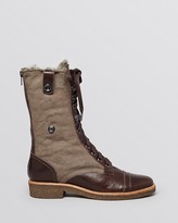 Thumbnail for your product : Diane von Furstenberg Platform Lace Up Cold Weather Combat Boots - Alexia Shearling