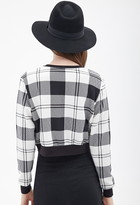Thumbnail for your product : Forever 21 Textured Plaid Sweatshirt