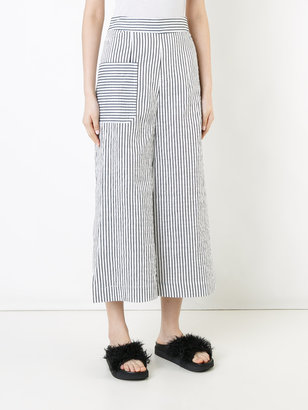 Eudon Choi striped cropped trousers - women - Cotton/Linen/Flax/Polyamide/Polyester - 8