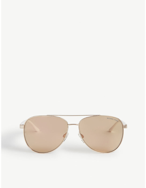 Michael Kors Womens Gold Mk5007 Hvar Aviator Sunglasses Shopstyle