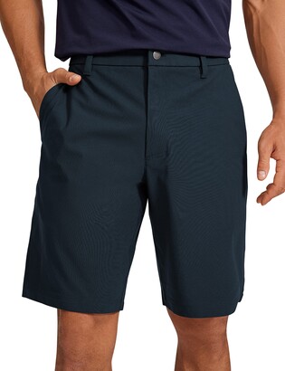 CRZ YOGA Men's All Day Comfy Golf Shorts - 7 / 9'' Stretch Lightweight  Casual Work Flat Front Shorts with Pockets Black 30 - ShopStyle