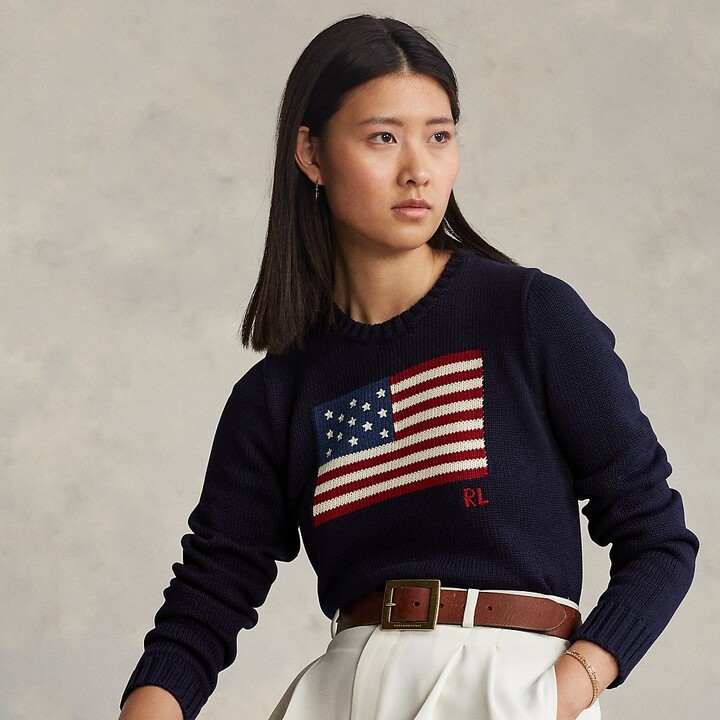 forvrængning lobby fremsætte Ralph Lauren Flag Cotton Crewneck Sweater - ShopStyle