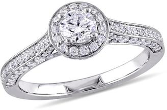 Julie Leah 1 CT TW Diamond 14K White Gold Halo Engagement Ring