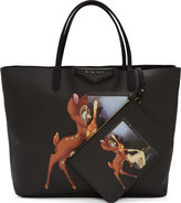 Thumbnail for your product : Givenchy Black PVC Bambi Mashup Antigona Shopper Tote