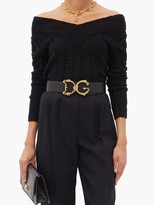 Thumbnail for your product : Dolce & Gabbana Off-the-shoulder Ribbed Wool-blend Sweater - Black