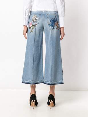 Alexander McQueen embroidered jeans
