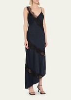 Thumbnail for your product : A.L.C. Soleil Satin Lace Asymmetric Maxi Dress