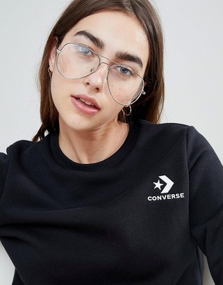 Converse Star Chevron Sweat Shirt In Black