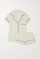 Thumbnail for your product : Eberjey Gisele Piped Stretch-modal Pajama Set - Ivory - x small