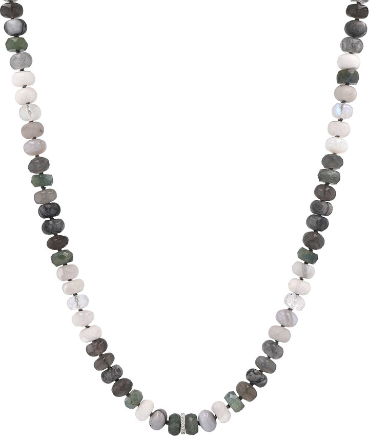 Sheryl Lowe Sterling Silver Multi-Stone Necklace