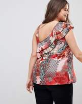 Thumbnail for your product : Lovedrobe One Shoulder Paisley Print Frill Blouse