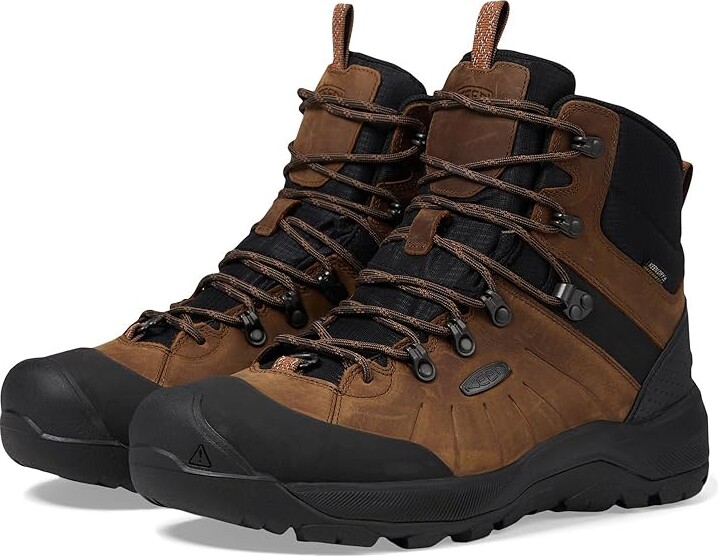Keen Revel 4 Mid Height Polar Insulated Waterproof Men's Shoes Dark Earth/Caramel Cafe : 12 D - Medium Textile/Leather