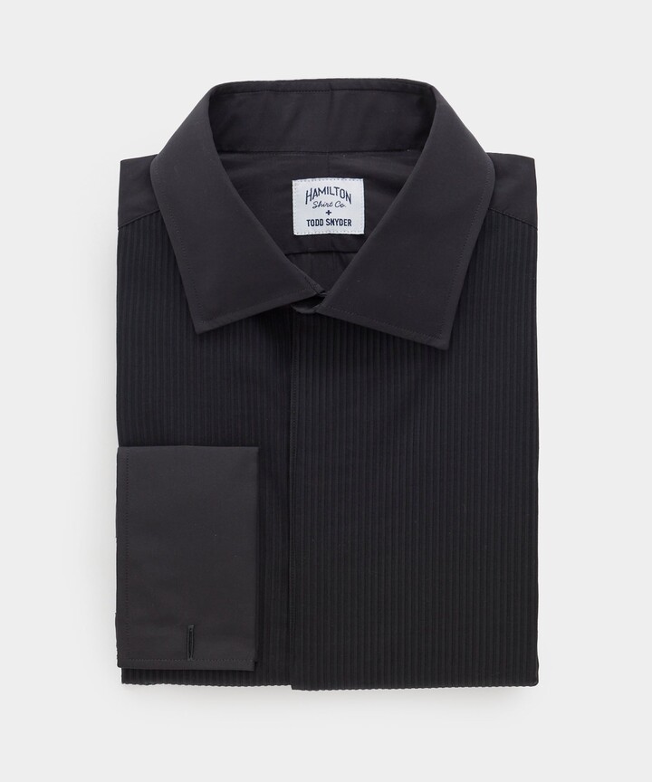 Hamilton + Todd Snyder Cotton Pleated Spread Collar Tuxedo Shirt