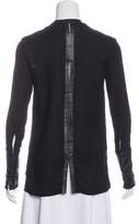 Thumbnail for your product : Helmut Lang Leather-Trimmed Long Sleeve Top