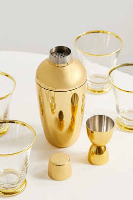 AERIN Fausto Gold-plated Stainless Steel Cocktail Shaker And Jigger Set - one size