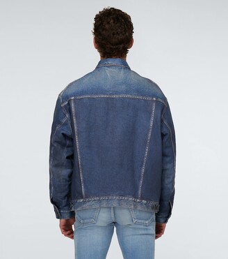Balenciaga Denim-effect printed leather jacket