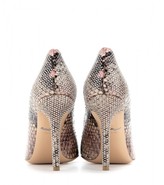 Thumbnail for your product : Ferragamo Susi studded snake-print leather pumps