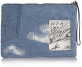 Thumbnail for your product : McQ Tech denim and printed twill clutch