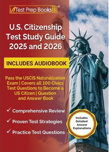 Test Prep Books US Citizenship Test Study Guide 2025 and 2026 - by Lydia Morrison (Paperback)