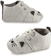 Thumbnail for your product : Karl Lagerfeld Paris Cotton Jersey Cat Booties, Gray, Infant