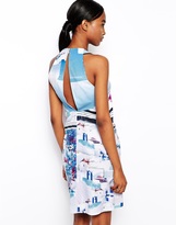 Thumbnail for your product : Clover Canyon Santorini Stripe Dress in Silk with Cape Back Detail