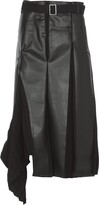 Pleated Belted Waist Midi Skirt 