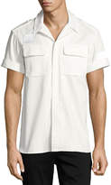 Thumbnail for your product : Neil Barrett Short-Sleeve Cotton Military Shirt, Off White