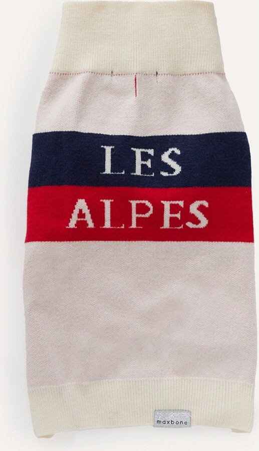 max-bone maxbone Les Alpes Jumper Dog Sweater, White, Large