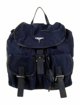 Prada Tessuto Drawstring Backpack Blue - ShopStyle