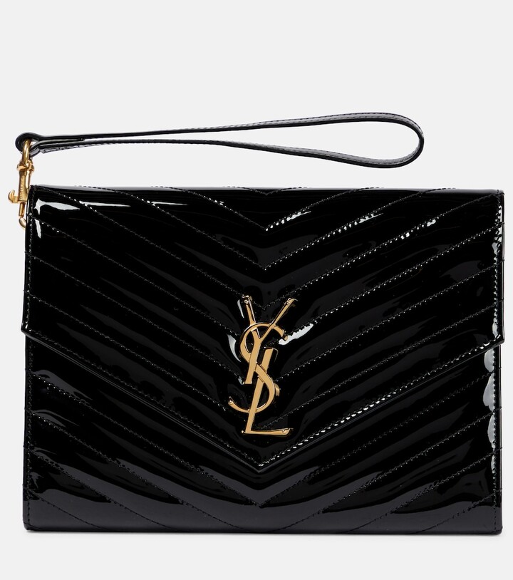 Saint Laurent Cassandre Small leather wallet on chain ShopStyle