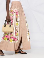 Thumbnail for your product : Alberta Ferretti Floral-Print Cotton Maxi Skirt