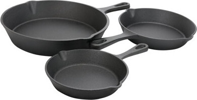 General Store 6, 7.5, and 10 in. Cast Iron Non-Stick Skillet Set