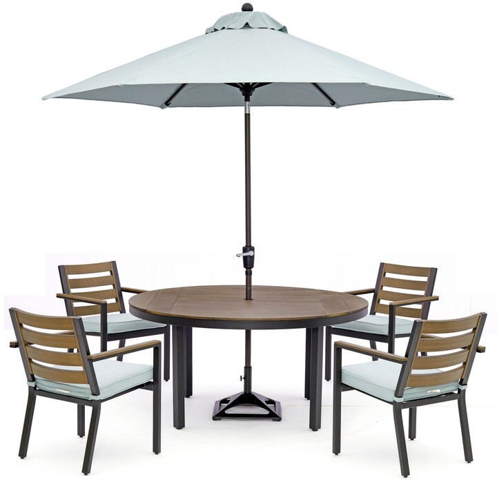Agio Stockholm Outdoor Aluminum 5Pc. Dining Set (60" Round Dining