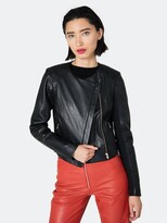 Dali Smooth Leather Jacket - Black 