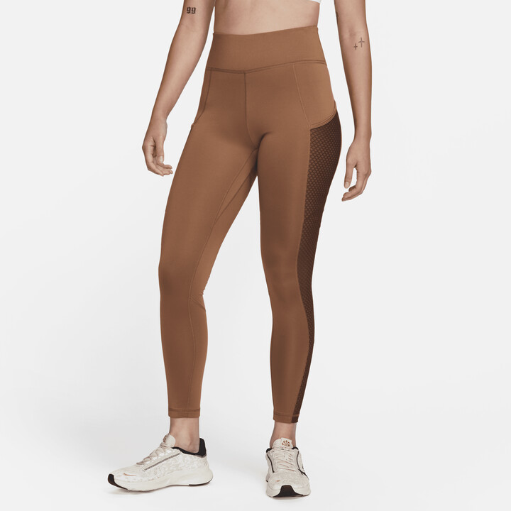 Nike Women's Therma-FIT One Mid-Rise Full-Length Training Leggings with  Pockets in Brown - ShopStyle Activewear Pants