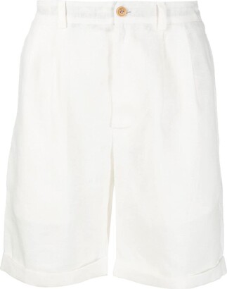 PENINSULA SWIMWEAR Pleat-Detail Linen Shorts