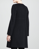 Thumbnail for your product : Fleurette Collarless Pickstitched Wool Empire Coat