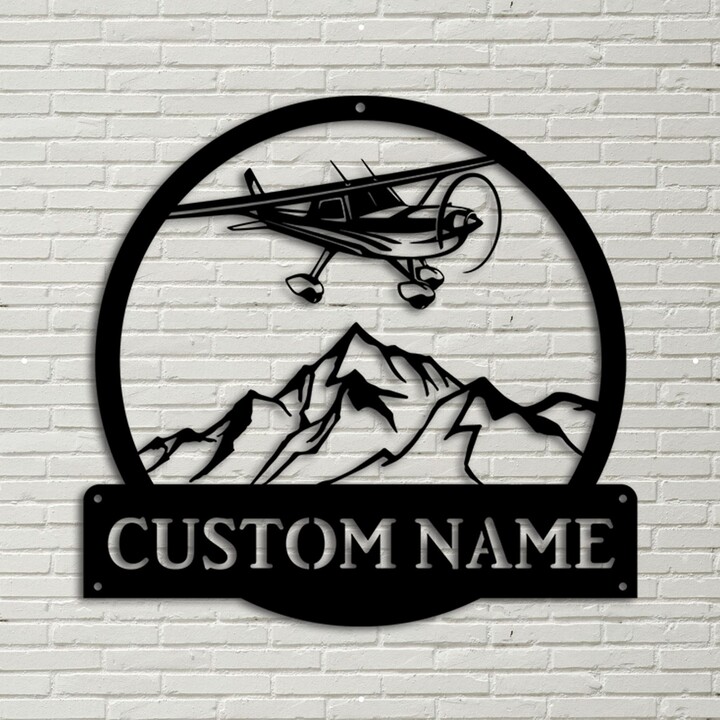 Etsy Personalized Airplane Monogram Metal Sign Art, Custom Sign, Lover Decoration For Living Room