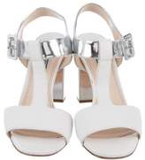 Thumbnail for your product : Prada Bicolor T-Strap Sandals