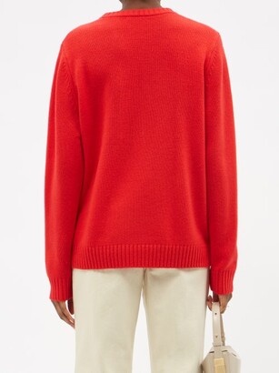 Bella Freud 1970-intarsia Merino-wool Sweater - Red