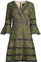 Thumbnail for your product : Shani Floral Jacquard Lace Eyelet Trim A-Line Dress