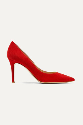 Gianvito Rossi 85 Suede Pumps - Red