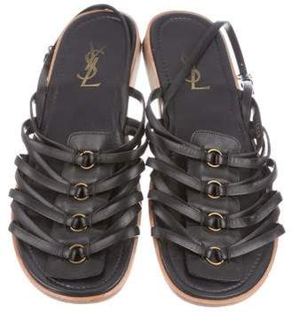 Saint Laurent Multistrap Leather Sandals
