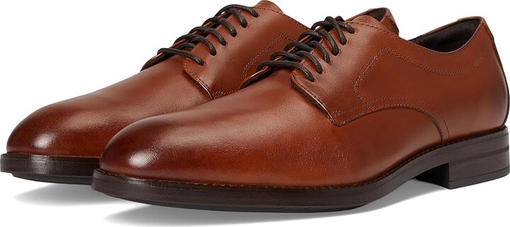 Cole Haan Harmon Grand Plain Toe Oxfords Men's Slip on Shoes British Tan/Dark Brown Waterproof : 11 W - Wide, Leather
