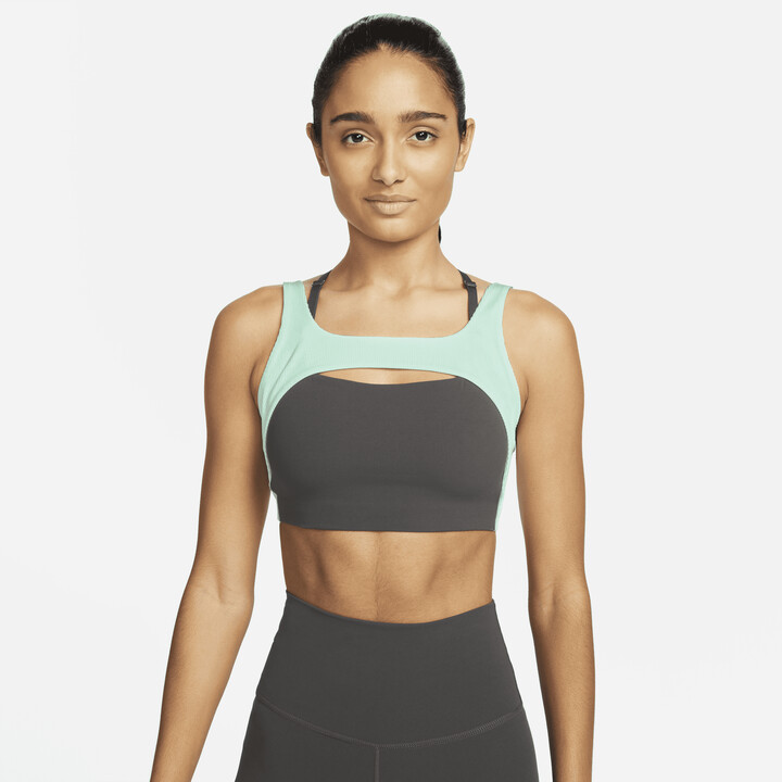 Nike Training Nike Pro Training Indy light support sports bra in grey and  white - ShopStyle